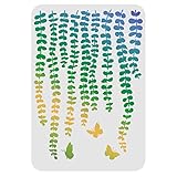 FINGERINSPIRE Efeu-Schablonen 29,7 x 21 cm Hängende Blattschablone Wiederverwendbare Rankenschablone Schmetterlingsschablonen Pflanzenschablonen Vorlage zum Malen auf Holz, Boden, Wand, S