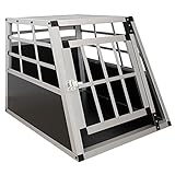 Sam´s Pet Alu Hundetransportbox M - 69×54×51 cm - Auto Hundebox robust & pflegeleicht – Gittertür verschließbar – Aluminium Transportbox für H