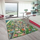 Maxnell – Spielteppich Straße 150x100cm – OEKO TEX 100 zertifiziert - Teppich Kinderzimmer Junge & Mädchen – Kinderteppich Antirutsch & Ultrasofter Kinderspielteppich – Lernen & Spielen Straßentepp