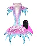 Guter Handwerker Mädchen Meerjungfrauenschwanz zum Schwimmen Mermaid Tail für Kinder und Erwachsene INBEGRIFFEN Monoflosse (Romantic Fairy, Large)