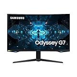 Samsung G7 (C32G73TQSR) 80,01 cm (32 Zoll) QLED Curved Odyssey Gaming Monitor (2.560 x 1.440 Pixel, 240 Hz, 1ms, 1000R, Dual Monitor geeignet, PC Monitor, AMD FreeSync, G-Sync Kompatibel) schw