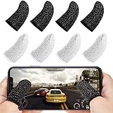 ACKLLR Fingerhüllen für mobile Game-Controller, Anti-Schweiß-atmungsaktiv, Touchscreen, empfindliche Zieltasten, Finger-Set, kompatibel mit PUBG Mobile, Android iOS Joysticks Tablet, 8 Stück