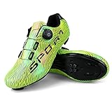 King Glory MTB Schuhe Herren Rennradschuhe Herren Reitschuhe Damen Größe 41 Farbe Grün Atmungsaktiver Spin-Schuhband Fahrradschuhe Mit Schuhk