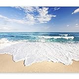 murando Fototapete Meer Strand 350x256 cm Vlies Tapeten Wandtapete XXL Moderne Wanddeko Design Wand Dekoration Wohnzimmer Schlafzimmer Büro Flur See Himmel Blau Landschaft Natur c-B-0035