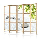 murando - Paravent XXL Spa Zen Orient 225x171 cm 5-teilig einseitig eleganter Sichtschutz Raumteiler Trennwand Raumtrenner Holz Design Motiv Deko Home Office Japan p-C-0016