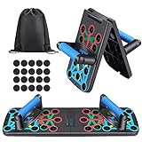 TOWFAU Faltbare Push up Board 17 in 1 Liegestütze Brett mit Fitnessband - Fitness Board Multifunktionale Push-up-Rack-Board, Liegestütz Handgriff für Fitnesstraining, Muskelaufbau, Krafttraining