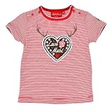 BONDI T-Shirt halbarm Geringelt ´LausMadl´, Stripe rot/Weiss 68 Tracht Baby Mädchen Artikel-Nr.86426