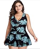 Women's Badeanzug, Kontrolle Schwimmkostüm gerafft Plus Größe Badebekleidung Bikini Badeanzug Strand Schwimmkostüm (Color : D, Größe : M)