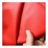 Chunjing Kunstleder Stoff Kunstleder Stoff Rot Litchi Grain Texture Kunstleder Vinyl Lederstoff Polster Strukturiertes Material - Halber Meter 50cm X 140cm füR Sofa Auto Sitz MöBel Jacken H