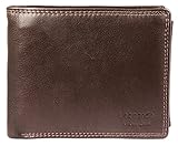 Leonardo Verrelli Herren – Geldbörse Echt Leder RFID Schutz 10x12 cm 3000354 (Braun)