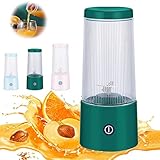 Tragbarer Mixer, tragbar, 4 Klingen, 3D-Entsafter, Smoothie-Mixer, persönlicher Mixer für Shakes und Smoothies, Mini-Mixer, 2000 mAh, USB wiederaufladbar, grü