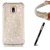 Galaxy J3 2017 Hülle Transparent,Galaxy J3 2017 Handyhüllen Silikon,Slynamx Treibsand Hülle Transparent Handytasche Tasche Case Schutzhülle Bumper für Samsung Galaxy J3 2017 J330 EU Ausgabe,