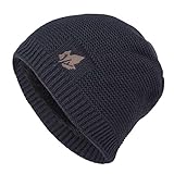 Kaiki Free Marine 738086 (Unisex Classic, Soft, Long Beanie hat Warm Knitted Beanie Fine Knit Double Knit Winter Hat Chunky Knit Long Slouchy Beanie with Teddy Fleece Lining Winter Combi Set with Wi)
