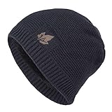 Kaiki Free Marine 738086 (Unisex Classic, Soft, Long Beanie hat Warm Knitted Beanie Fine Knit Double Knit Winter Hat Chunky Knit Long Slouchy Beanie with Teddy Fleece Lining Winter Combi Set with Wi)