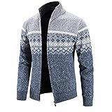 SOIUTAO Jacke Übergangsjacke Herren Winter Stehkragen Langarm Große Größe Pullover Strickjacke Beiläufig Funktionsjacken Herbst Sweatshirtjacke Freizeit M