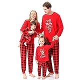 MGCD Passende Familie Weihnachtspyjamas Elch Print Xmas Pjs Set Frohe Weihnachten Xmas Nachtwäsche Set für Baby Erwachsene &