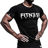 Fitness Method, Sport T-Shirt Herren, Slim-Fit Shirt bequem & hochwertig Männer, Rundhals & Tailliert, Training & Freizeit, Gym & Casual Workout Mann, 95% Baumwolle, 5% E
