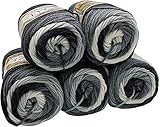 Alize Burcum Batik 5 x 100 Gramm Wolle Mehrfarbig mit Farbverlauf, 500 Gramm Strickwolle (1900)