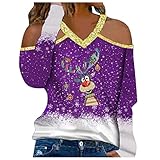 Weihnachten schwimm Oberteil Damen Oversize t-Shirt Damen Bluse Weiss longblusen Damen Hemd Damen Jeans trauerkleidung Damen Sweatshirts Handmade: Damenmode Langarmshirt Damen b