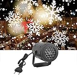 LED Projektionslampe, Schneeflocke Projektor Lichter, LED Snowflake Projektor Weihnachten Aussen Wasserdicht IP65 für Innen und Außen Dekoration Weihnachts Party Hochzeit (A)