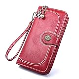 Xfmb Women Leather Wallet Trifold Zipper Pocket Wallet Card Case Purse PU Leather Card Holder Phone Checkbook Organizer Zipper Coin Purse Card Holder Phone Checkbook Organizer Zipper Coin Purse-R