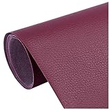 SSYBDUAN Möbelstoff Premium Bezugsstoff Zum Kunstleder Lederimitat Lederstoff Polsterstoff Möbelstoff Meterware Bezugsstoff -Polster Kunstleder,Wein, rot, 1,38 × 1 m (4.5ft × 3.3ft) (Size : 1.38×20m)