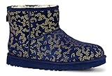 UGG - Classic Mini Metallic Conifer Damen, Blau (Navy), 39 EU