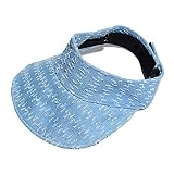 HMHMVM Damen Mädchen Denim Roll-up Sonnenblende Breite Krempe Packbare Visiere Hut Faltbare Sommer Beach Golf Tennis Cap