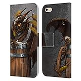 Head Case Designs Offizielle Stanley Morrison Gerstenbier im Fassbecher Drachen Leder Brieftaschen Handyhülle Hülle Huelle kompatibel mit Apple iPhone 6 Plus/iPhone 6