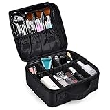 Kosmetiktasche Portable Reise Make Up Tasche,Professionelle Makeup Organizer Tasche Schmink Aufbewahrung Kosmetische Box Wasserdicht Artist Schminktasche Make-up Train Case mit Einstellbaren T