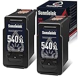 Sunnieink Tintenpatrone für Canon 540 540XL PG-540XL PG 540 XL kompatibel für Canon Pixma TS5150 MG3550 MG3650 MG3200 MG3500 TS5151 MG2250 MX535 MX475 MG4250 GM205 0 MG3250 (2 schwarz)