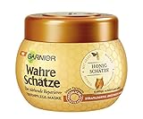 GARNIER Wahre Schätze Haar-Maske / Haarkur für intensive Haarpflege / Bewahrt den Farbglanz (mit Gelée Royale, Bienenbalsam & Honig - für brüchiges, strapziertes Haar) 1 x 300