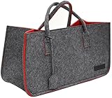 DuneDesign Schwerlast Filztasche bis 25kg - XL Filzkorb für Kaminholz - Shopper Einkaufstasche G