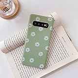 ZTOFERA Hülle für Samsung S10, Gänseblümchen Blume Design Schlank Hülle, Weich Flexibel Anti-Kratzer Bumper Schutzhülle für Samsung Galaxy S10 - Grü