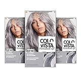 L'Oréal Paris Dauerhafte Haarfarbe, Gel-Coloration, Intensive Glanzfarbe und Farb-Pflegemaske, Colovista Permanent Gel, Silver Grey (Silber Grau), 3 Stück