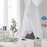 Betthimmel Babybett Weiß Mädchen Jungen Kinder Baldachin Betthimmel Baumwolle Moskitonetz Kinderzimmer Schlafzimmer Spielzimmer Dekoration W