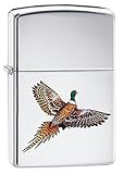 Zippo Unisex Pheasant Winddichtes Taschenfeuerzeug, Hochglanzpoliertes Chrom, Einheitsgröß