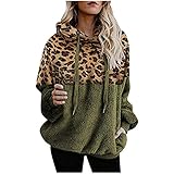 Herbst Kapuzenpullover Damen Oversized Warm Double Fuzzy Hoodies Lässige Lose Pullover Mit Kapuze Sweatshirt Outwear für Frauen M
