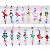 Faburo 15 Stück Kinder Armbänder Freundschaftsarmband Einhorn Seestern Armband Längenverstellbar Armband für Kinder Geschenke Geburtstagsgeschenk