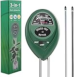 ATUIO - Boden Feuchtigkeit Meter, 3 in 1 Bodentester, Boden Feuchtigkeit und PH, Lichtintensität, [Kann Unter Indoor & Outdoor], [für Pflanzenerde & Bauernhof], [Kein Batterien Erforderlich]