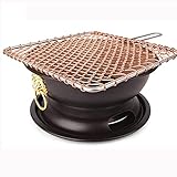 Tischgrill Holzkohle|Rauchfreier Holzkohlegrill Tischgrill|Kohle Tragbarer Griller Multifunktionskohlegrill-Grill,Gusseisenkohle-Grillgittergrills Original Clay Charcoal Grill (Size : C)