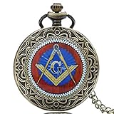 Herren Taschenuhr, Freimaurer Freimaurer Freimaurer Taschenuhr, Kette Quarzuhr Bestes Geschenk für M