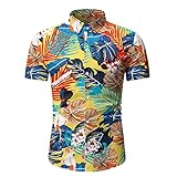 Bestyyo Herren Hawaiian Kurzarm Strand Stehkragen Hemd Bedruckte Sommer lässige Button-down-Hemden 3226 freizeitgolf Forst Cocona Zipp-Neck offiziell Samcro Distressed Jurassic World -k
