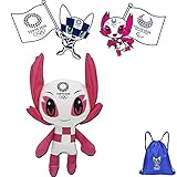 FLTY 2020 Tokyo Olympic Maskottchen,Miraitowa Und Someity,Anime PlüSchtiere,Puppen Kuscheltiere Spielzeug,Olympische Souvenirs,Stofftier Geschenk,FüR Olympia FüR Kinder Geschenk 25CM Pink
