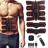 EMS Trainingsgerät Muskelstimulator, Muskelstimulation Elektrostimulation ABS Bauchmuskeltrainer USB Wiederaufladbarer Tragbarer Muskelstimulator Bauchtrainer für Bauch Arm Bein-Fitness Trainings Gang