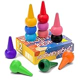 WATSABRO Kleinkinder Wachsmalstifte 12 Farben Baby Crayon Stapelbares Handflächengriff Wachsmalstifte Sicherheit und Ungiftig Kinder Malstifte Spielzeug für Baby Kleink