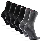 DANISH ENDURANCE Baumwollsocken 6 Paare (Mehrfarbig (4 x schwarz, 2 x grau), EU 43-47)