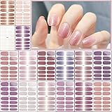 Nagelsticker,Nagelaufkleber Nagelkunst Sticker Selbstklebende Maniküre Sticker Schöne Mode DIY Dekoration 16 Blatt (224pcs) (A)