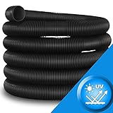 tillvex Poolschlauch 10m / 38mm schwarz | Schwimmbadschlauch mit Muffen | Solarschlauch für Pool und Schwimmbecken | Saugschlauch | Pumpenschlauch | flexibler W