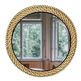 8around-Wandspiegel Rund Schwarz,37 cm Durchmesser,mit Spiegel Rund von 30cm, Deko Wohnzimmer Schlafzimmer.Zimmerdeko mit Aufhänger und Wandhalterung